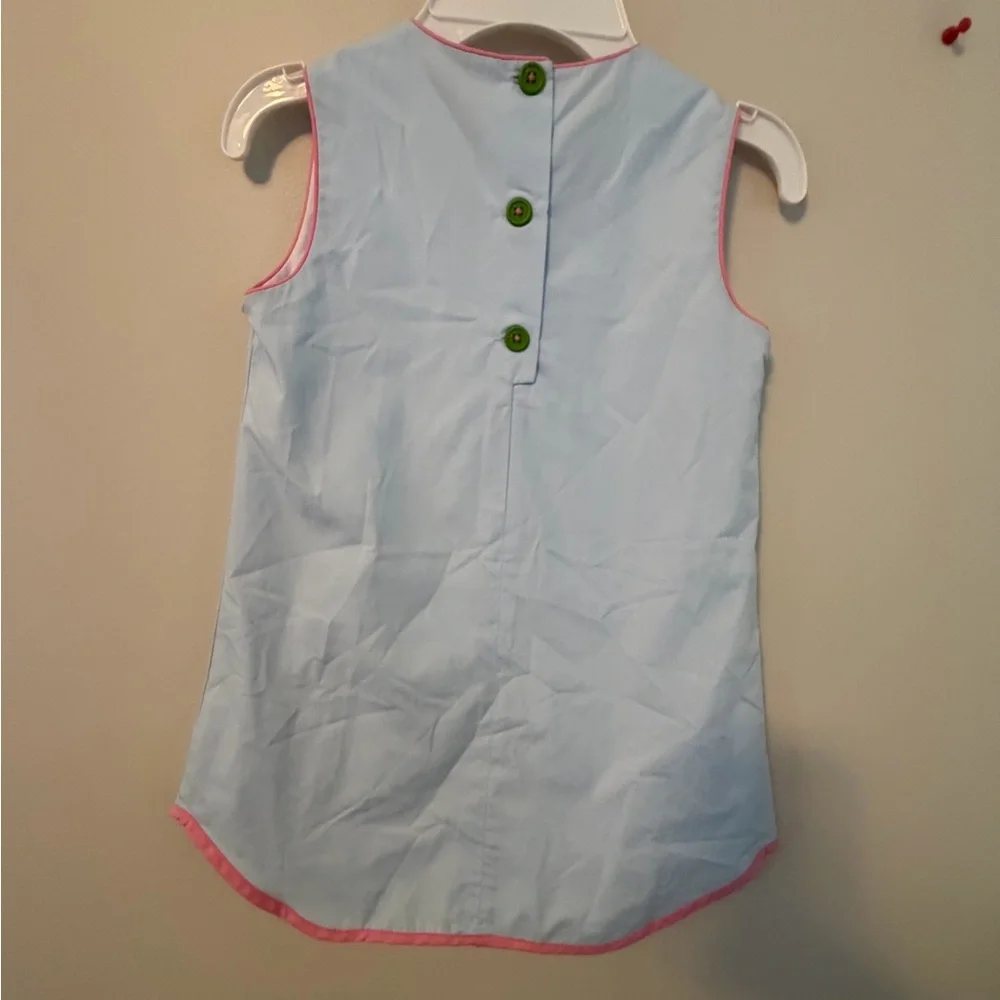 The Beaufort Bonnet Company Blue Owl Embroidered Sleeveless Jumper Dress